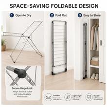 X-Style Clothes Drying Rack With Multi-Layer Hanging Bars And Bottom Storage Shelf, Collapsible For Compact Storage, Fit Balcony Courtyard Indoor Outdoor Daily Laundry Use - A - View 5