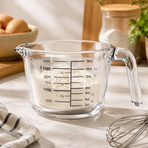 16oz Glass Measuring Cup, Clear Borosilicate Liquid Measuring Cup With Handle And Pour Spout, Kitchen Measurement Tool With Scale Marks For Baking Cooking Mixing Coffee Sauce And Food Preparation, 2 Cup Capacity