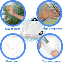 1pc Rectangular Transparent Waterproof Cover, Car Transparent Tarp, Made Of 8mil PVC Material, Tear-Resistant, Suitable For Patio, Gazebo, Balcony, Outdoor Furniture - A - View 6