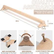 Versatile 40 Inch Beech Wood Balance Beam For Home Use - Enhance Balance, Ankle Strengthener Foot Exerciser For Sprained, Physical Therapy Purposes For Plantar Fasciitis Relief - 40 Inches - View 3
