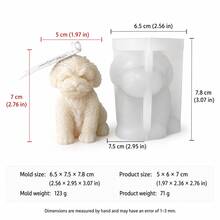 3D Teddy Poodle Silicone Candle Mold, Curly Hair Puppy Statue Mold, Cute Animal Scented Candle, Aromatic Stone Epoxy Resin Home Decor Craft - Teddy Dog Candle Silicone Mold - View 13