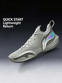 Li-Ning Lightweight Support Basketball Shoes ABAW041 Men's JB BUCKETS 2 Anti-Slip Wear-Resistant Competition Training Sports Shoes - Moon Surface Gray - View 2