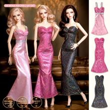 3‑Piece Sequin Mermaid Evening Gown Set For 1/6 Scale BJD Dolls, Elegant Formal Party Dresses, Gifts For Doll Collectors, Doll Not Included - Doll Outfit Set (Doll Not Included) - View 9
