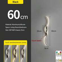 2pcs Recharging LED Wall Lamp, Dimmable With Remote Control, 60/80cm LED Long Strip Wall Light For Bedroom Kitchen Corridor Staircase Villa Restaurant Interior Decor Lights - Stepless Dimming - View 13
