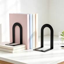 Minimalist And Creative Arched U-Shaped Metal Book Stand Desktop Book Storage And Organizing Rack With Anti Slip Stability Book Clip Suitable For Student Office Desk, Home Study Reading Area Decorative Black And White Book Organizing Supplies. - U-shaped - View 10