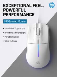 HP M100 Wired Gaming Mouse, Quiet Office & Gaming, RGB Breathing Light Effect, 4-Level Adjustable DPI, Ergonomic Matte Finish, Compatible With Desktop & Laptop USB - View 12