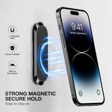 Mini Magnetic Car Phone Holder, Aluminum Alloy Dashboard Phone Mount, Strong Magnetic Phone Holder, One-Hand Operation - Silver - View 8