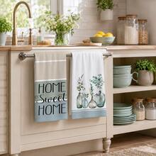 2/4/6pcs, Floral Pattern Printed Kitchen Towels, Ultra-Soft Microfiber High Absorbency Tea Towels, Dish Cloths, Cleaning Towels, Hand Towels, Suitable For Cooking, Baking, Wiping Cleaning And Kitchen Decoration, Kitchen Accessories, Daily Essentials - Multicolor - View 2