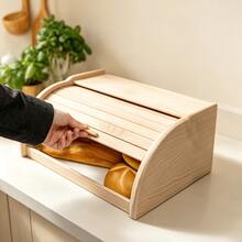 1 Piece Bread Storage Box With Smoothly Opening Curved Flip Lid, Large Capacity For Storing Various Breads, Breathable And Moisture-Proof, Compatible With All Kinds Of Kitchen Countertops. - Multicolor - View 2