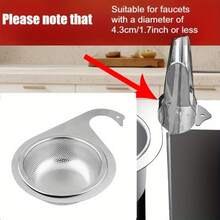 Stainless Steel Swan Strainer Basket, Hanging Kitchen Sink Drainer Rack, Dry & Wet Separation Storage Rack, Sink Filter Rack, Upgraded Mesh Swan Sink Filter Basket, Latest Sink Corner Filter Net, Faucet Hanging Filter Basket, Kitchen Garbage Filter Net - L - View 2