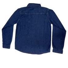 Camisa Jeans Infantil/Juvenil Masculina Manga Longa Estilosa 10 ao 16 - Azul Premium - Visão 10
