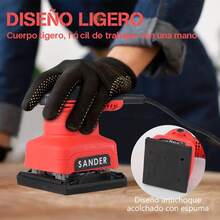 Lijadora De Orbital Eléctrica Profesional Rectangular Rojo - Tipo de Enchufe B USA (220-240V) - Ver 6