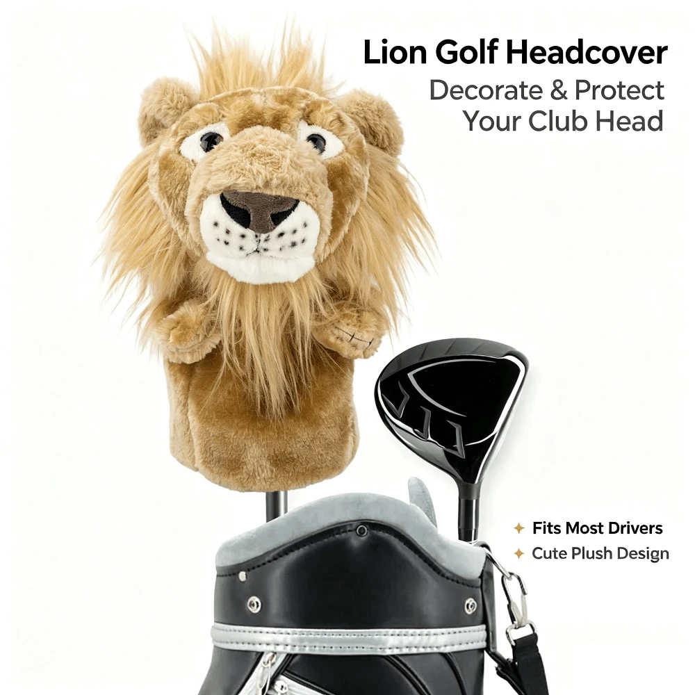 1pc Men's Eagle Animal Decor Golf Wood Club Cover, Lion Shaped Plush Personalized Golf Club Headcover - Multicolor - View 1