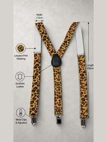 Men's 2.5cm High Elasticity Suspenders - Ginger - View 7