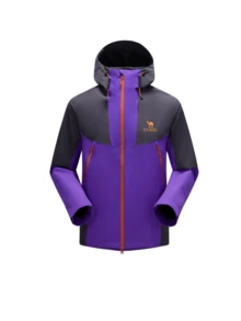 CAMEL CROWN Men's Single-Layer Hardshell Outdoor Jacket, Comfortable, Water-Repellent, And Lightweight Hiking Mountaineering Jacket Suitable For Spring - Energy Purple/Indigo Purple - View 4
