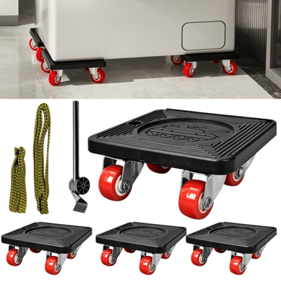 Lislark Tragfähigkeit Möbelheber Werkzeugset mit 360° drehbaren Rädern - Ergonomische Handhabung, Robuste Metallkonstruktion zum Umziehen von Möbeln, Kühlschrank, Sofa und Schränken - Schwarz, Möbelbeweger