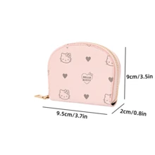 Mesuca Portable Daily Card Holder Wallet Sanrio Hello Kitty Cinnamoroll Theme Style Pink Tone Durable PU Fabric Multi-Card Slots Compact Lightweight Suitable For Short Trips Outdoor Travel Daily Organization 1pc - View 5