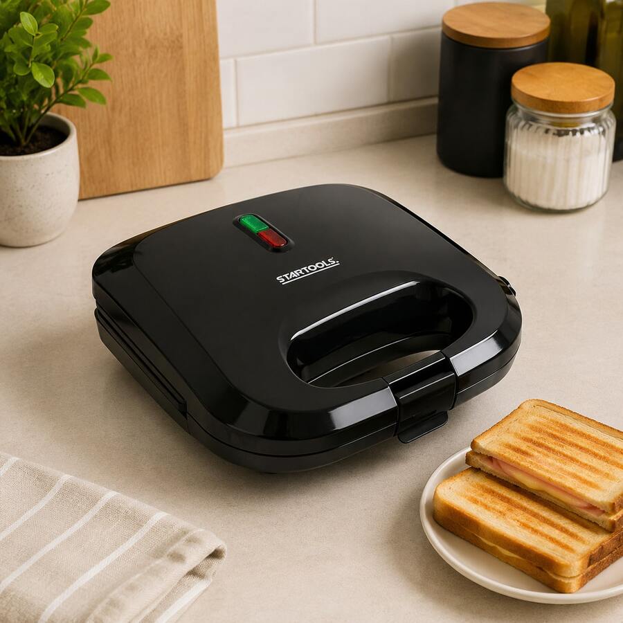 Sanduicheira Grill Elétrica 2 Em 1 Antiaderente Prensa Dupla 750W 127V - Preto - Visão 1