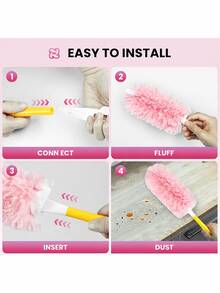 20pcs/Set 360° Rotating Electrostatic Duster Kit, Home Dusting Brush, Telescopic Feather Duster, Handheld Dusting And Cleaning Brush, Multi-Purpose Laundry Duster, Electrostatic Duster Head Replacement - Easy Dusting For Electronics, Furniture, Blinds And Ceiling Fans - Cleaning Supplies, Cleaning Accessories Furniture, Car, Keyboard, Cleaning Supplies, Cleaning Tools, Christmas Supplies - A - View 5