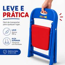 Cadeirinha Infantil Dobrável Criança Compacta Portátil Até 25kg Azul Rosa Vermelha Cadeirinha Portátil Infantil Para Atividades Refeições E Lazer Dobrável Colorida 25kgs Cadeirinha Para Crianças Pequenas Dobrável Leve Compacta Uso Diário Até 25kg Coloridas - Vermelho - Visão 5