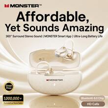 Monster Q13 Ear‑Clip Open‑Ear True Wireless Bluetooth Earbuds, Lightweight Comfort Fit, Touch Control, Low Latency Gaming Mode, ENC Call Noise Reduction, Sweat‑Resistant For Daily Sports Workout - View 3