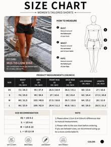 SMILE CHIC 2026 Summer New Ultra Low Waist Elegant Fashion Solid Color Shorts (Belt Not Included) Black, Y2K Aesthetic - Black - View 2