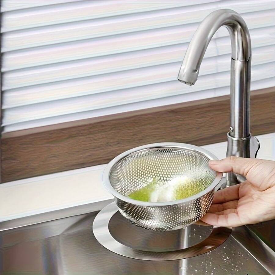 Stainless Steel Swan Strainer Basket, Hanging Kitchen Sink Drainer Rack, Dry & Wet Separation Storage Rack, Sink Filter Rack, Upgraded Mesh Swan Sink Filter Basket, Latest Sink Corner Filter Net, Faucet Hanging Filter Basket, Kitchen Garbage Filter Net - L - View 1