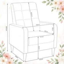 1-Sitzer Sofa Stuhl,Nordischer Stil Sessel,Lounge Sessel,Schlafzimmer Stuhl(Nur Mit 1 Stück Schlafzimmer Stuhl) - Dunkelgrau - Übersicht 7