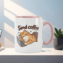 كوب قهوة إعادة الاستخدام بتصميم قطة بعبارة "أنا بخير"، يحافظ على سخونة أو برودة المشروبات، هدية مثالية لعشاق القطط، يُغسل باليد فقط - متعدد الألوان - مشاهدة 32