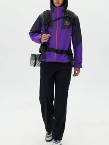 CAMEL CROWN Men's Single-Layer Hardshell Outdoor Jacket, Comfortable, Water-Repellent, And Lightweight Hiking Mountaineering Jacket Suitable For Spring - Energy Purple/Indigo Purple - View 3