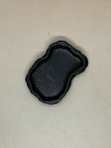 Natural Reptile Bath & Feeding Bowl, Water Dish For Gecko, Lizard, Snake & Turtle, Terrarium Accessories, Reptile Tank Decor - Black - View 7