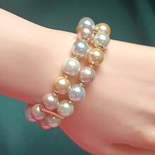 1 pieza Pulsera de estilo minimalista francés con cuentas de perlas falsas, estilo francés de moda perfecto para ocasiones de fiesta y banquete, adecuado para Navidad, Halloween y otras fiestas festivas - Brillante - Ver 6