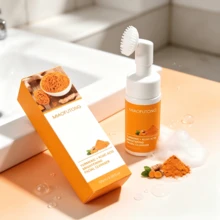 A 4-Piece Turmeric Facial Cleansing Set, Featuring A Pack Of 30 Facial Cleansing Wipes, Three Handmade Turmeric & Kojic Acid Soaps, And A Bottle Of Turmeric & Damask Rose Cleansing Mousse. - 深度清潔 - 查看 2