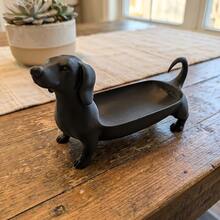 1PC Cute Dachshund Shaped Jewelry Tray, Resin Animal Ring & Earring Storage Dish, Decorative Vanity Organizer For Keys, Watches And Small Accessories, Desktop Storage Box, Home Bedroom Decor Gift - Multicolor - View 6