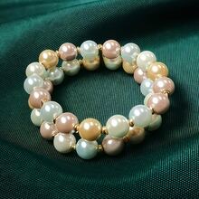 1 pieza Pulsera de estilo minimalista francés con cuentas de perlas falsas, estilo francés de moda perfecto para ocasiones de fiesta y banquete, adecuado para Navidad, Halloween y otras fiestas festivas - Brillante - Ver 5