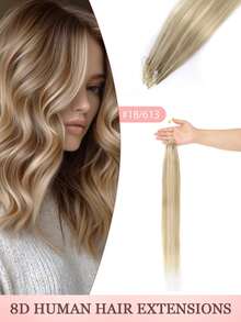 Extensiones de cabello humano real de 8D Micro-Link de 12-22 pulgadas, 28-30g, cabello liso, rubio platino blanqueado de alto brillo, con perlas de silicona invisibles de fácil instalación, ideales para bodas, fiestas, Y2K, San Valentín, conciertos, vacaciones de verano - Multicolor - Ver 36