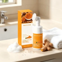 A 4-Piece Turmeric Facial Cleansing Set, Featuring A Pack Of 30 Facial Cleansing Wipes, Three Handmade Turmeric & Kojic Acid Soaps, And A Bottle Of Turmeric & Damask Rose Cleansing Mousse. - 深度清潔 - 查看 4