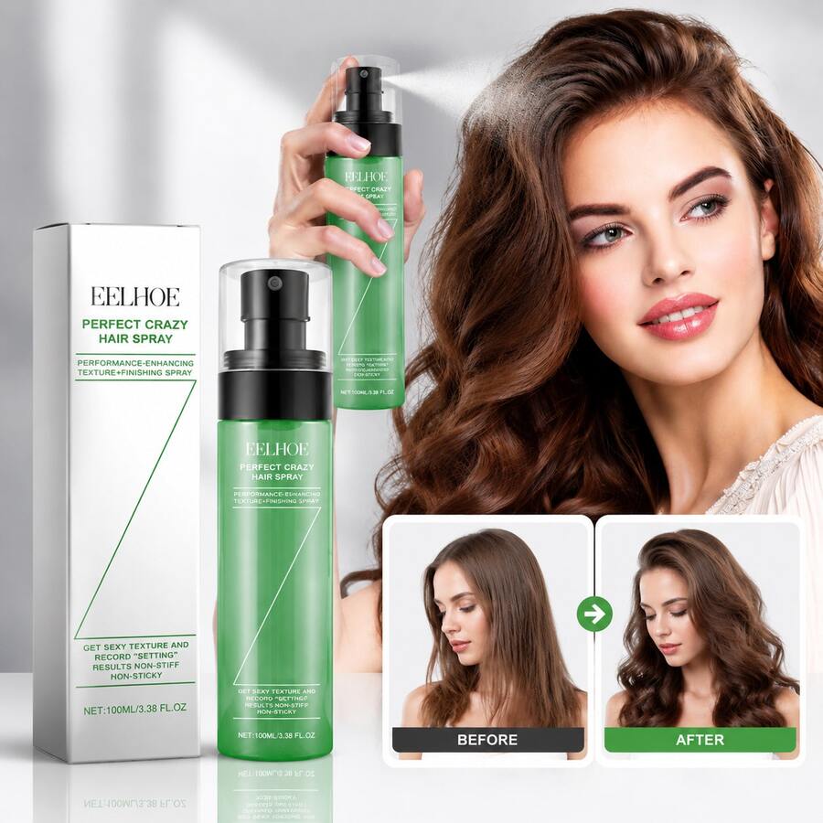 100ML Hair Volumizing Styling Spray, Dry Hair Spray: Rich In Glycerin, Long-Lasting Volumizing Styling Without Rinsing, No Residue, Texture Styling, Hair Oil Control Dry Shampoo Powder, Hair Volumizing Tool - Multiple Styles - View 1