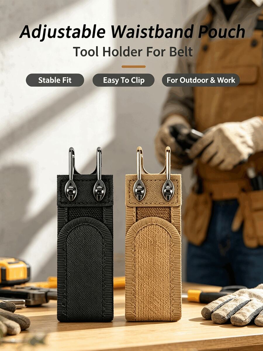 Multi‑Purpose Clip‑On Tool Holder Pouch, Adjustable Waist Belt Organizer For Handyman & Workshop Use.Workshop Repairing, Home Improvement, Daily Handyman Jobs