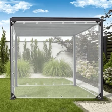 1pc Rectangular Transparent Waterproof Cover, Car Transparent Tarp, Made Of 8mil PVC Material, Tear-Resistant, Suitable For Patio, Gazebo, Balcony, Outdoor Furniture - A - View 8