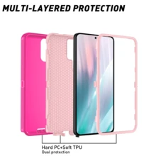 Suitable For Galaxy Rugged Series Phone Case - Black/Blue, Heavy-Duty Shock-Absorbing Dual-Layer Protective Shell, With Interface Dust/Scratch Protection, Suitable Compatible With Iphone Series, Unisex - Watermelon Pink - View 5