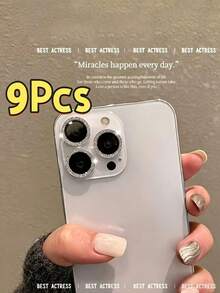 CASECOPS 銀色 - 9件組相機鏡頭保護貼，適用於 iPhone Duo/18 Pro Max/18 Pro/17 Pro Max/17 Pro/17/17 Air/16/15/14/13/12/11 系列，鋼化玻璃搭配金屬邊框，時尚百搭，8K HDR，防摔、防油、防刮、防指紋且防塵；全覆蓋、無氣泡、易安裝且相容手機殼 - 9片 - 查看 3