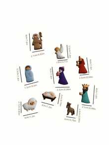 9pcs King & Angel Christmas Fridge Magnet Set, Holiday Figurine Magnets For Kitchen, Office, Whiteboard, Locker And Dishwasher, Home Kitchen Decor, Christmas Gift For Friends, Party Favors - Multicolor - View 6