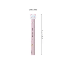 15cm Cute Pom Pom Ruler With Scale, Wavy Line Design, Aesthetic For Kids And Girls - Multicolor - View 7