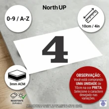 Letras e Números Modernos em ACM 10CM - (Unidade) - Envio Imediato - Não Enferruja - NUMERO-4 - Visão 8