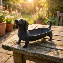 1PC Cute Dachshund Shaped Jewelry Tray, Resin Animal Ring & Earring Storage Dish, Decorative Vanity Organizer For Keys, Watches And Small Accessories, Desktop Storage Box, Home Bedroom Decor Gift - Multicolor - View 7