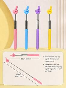 1pc/2pcs/4pcs 68cm Telescopic Finger Reading Stick (Random Color), Teaching Pointer, Multiple Colors Available, Reading Finger Telescopic Pointer, Pointing Teaching Tool Baton, Teacher's Teaching Stick, Parent/Teacher Teaching Aid Pointer, Reading Stick For Book Learning, Suitable For Birthday Gift Bags, Party Fillers, Classroom Rewards And Carnival Prizes (Random Color) - Multicolor - View 2