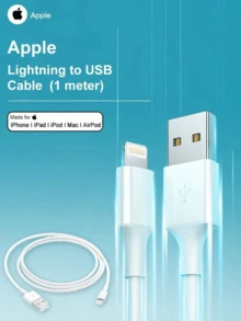 Kabel USB ke Lightning Apple 1m/2m Original, Kabel Pengisian Cepat, Kompatibel dengan iPhone, iPad, AirPods, Mac. - Putih - View 9
