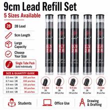 0.5/0.7/0.9/1.3/2.0mm 2B Lead Pencil Refills, High Capacity, Erasable, Smooth Writing And Drawing, Precision Writing Tool, School Supplies - Multiple Styles - View 2