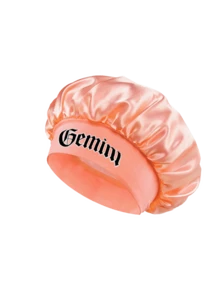 1pc Women's Satin Sleep Cap, 12 Zodiac Print Oversized Night Cap, Loose Elastic Band, Lightweight Silky Hair Protection Cap - Snow Bud Powder - View 18